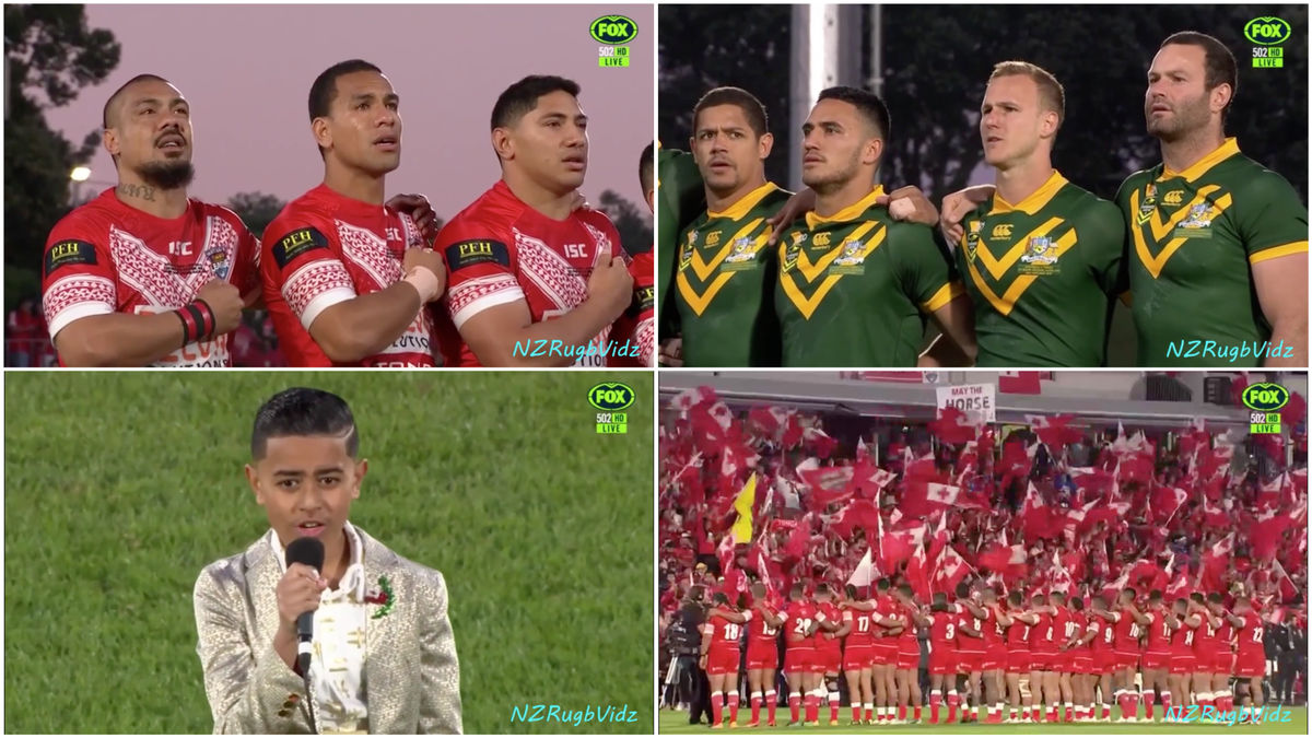 Tonga vs Australia national anthems —